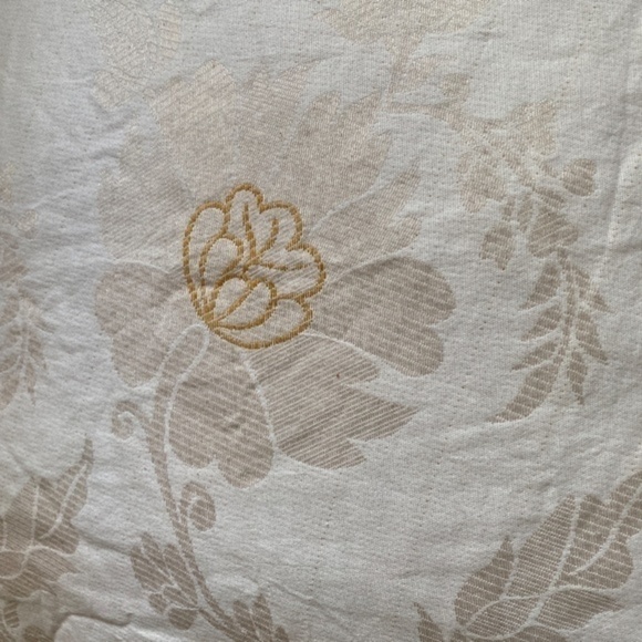Anthropologie White and  Gold Floral Pillow Sham - Picture 2 of 5